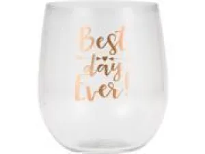 14oz Best Day Ever Plastic Stemless Wine Glass