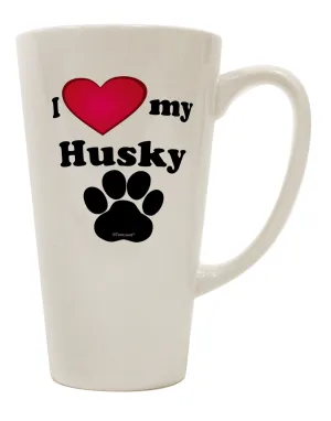 16 Ounce Conical Latte Coffee Mug - A Must-Have for Husky Lovers TooLoud