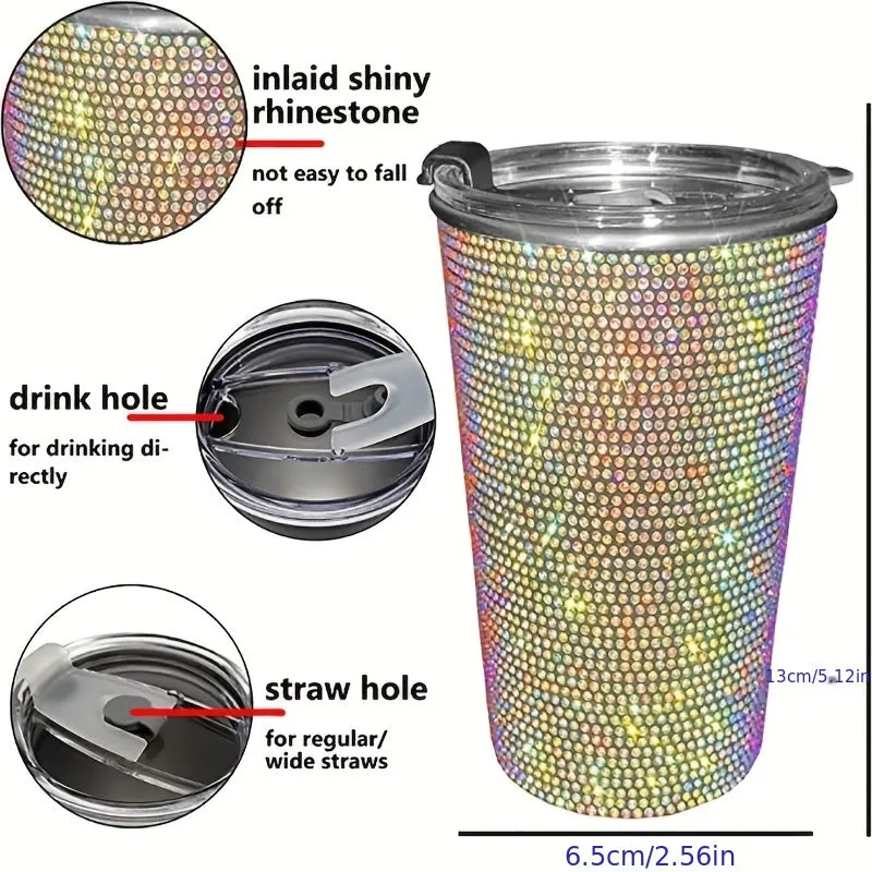 17oz Bling Artificial Diamond Tumbler - Perfect for Gym, Fitness, Travel, and Office Use - The Perfect Gift for Any Occasion