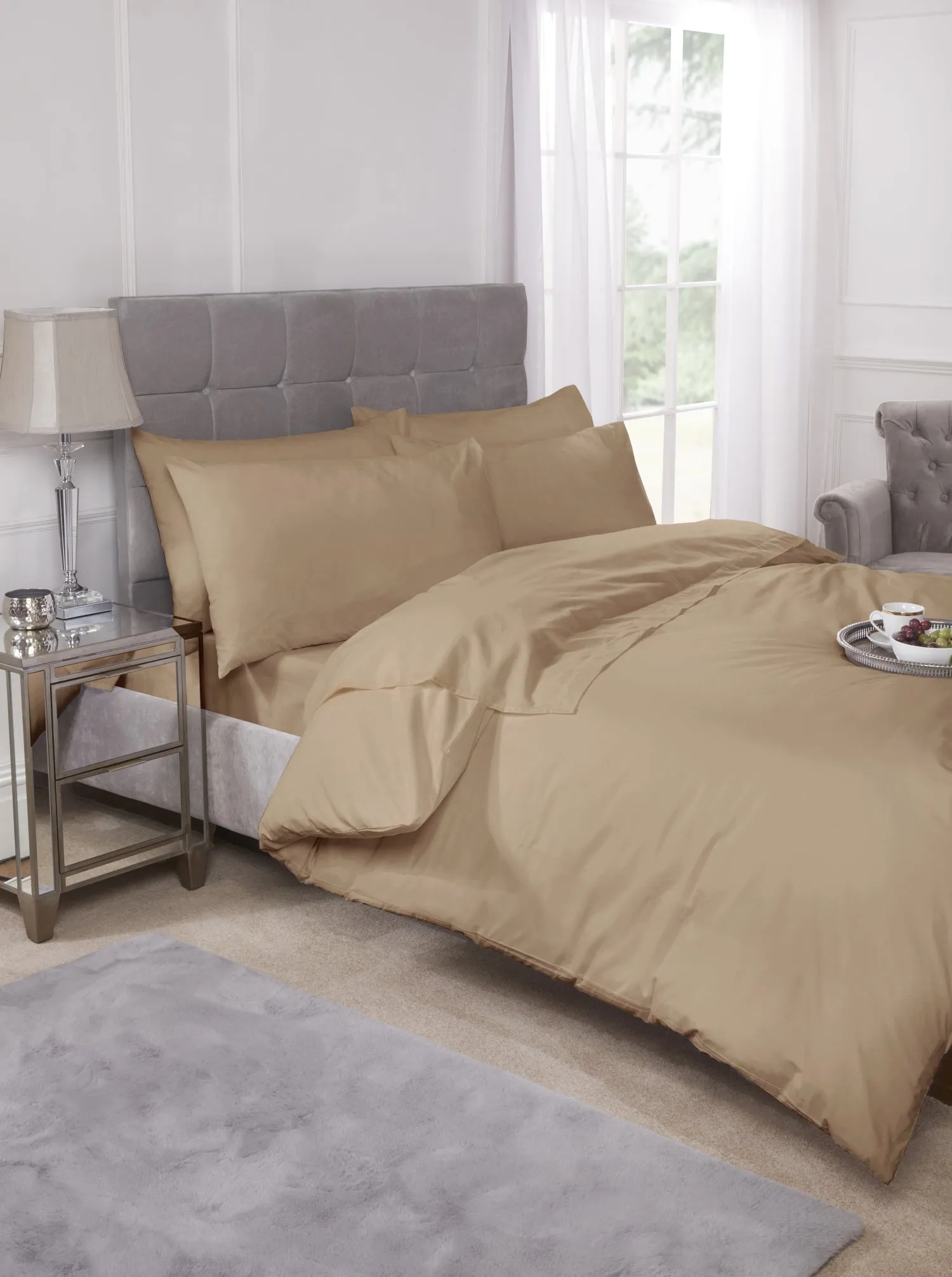 180 Thread Count Percale Flat Sheet in Coffee