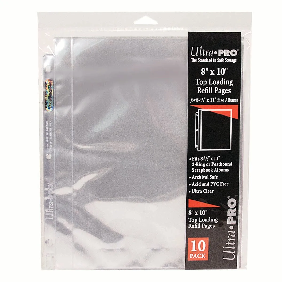 3-Hole Clear 8" x 10" Photo Pages