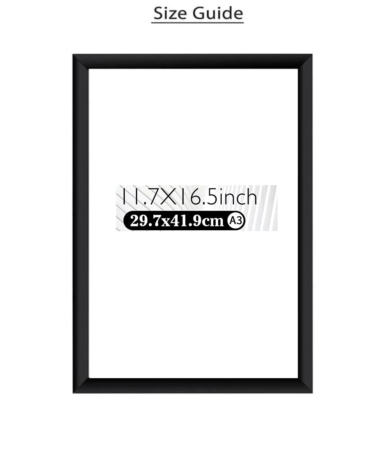 A3 Size Photo Frame 12 x 16 Black Frame Blank/Empty Photo Frame For Wall Artwork/Paintings/Quotes Synthetic Wood) Set-Pack of 2