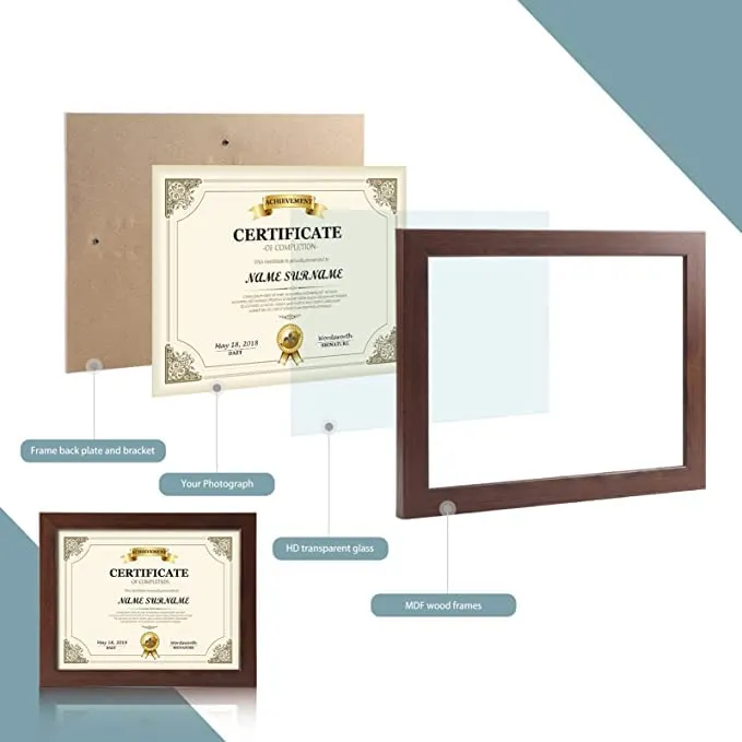 AbhiKalpya Art Studio A3 Size Photo Frame For Document, Photo, Quote,Certificate Wall Hanging Picture Frame For Home and Office Wall Decoration,Size Medium 12x18 inch, Brown