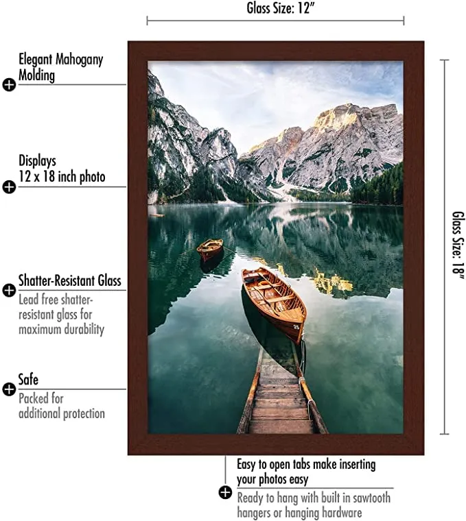 AbhiKalpya Art Studio A3 Size Photo Frame For Document, Photo, Quote,Certificate Wall Hanging Picture Frame For Home and Office Wall Decoration,Size Medium 12x18 inch, Brown