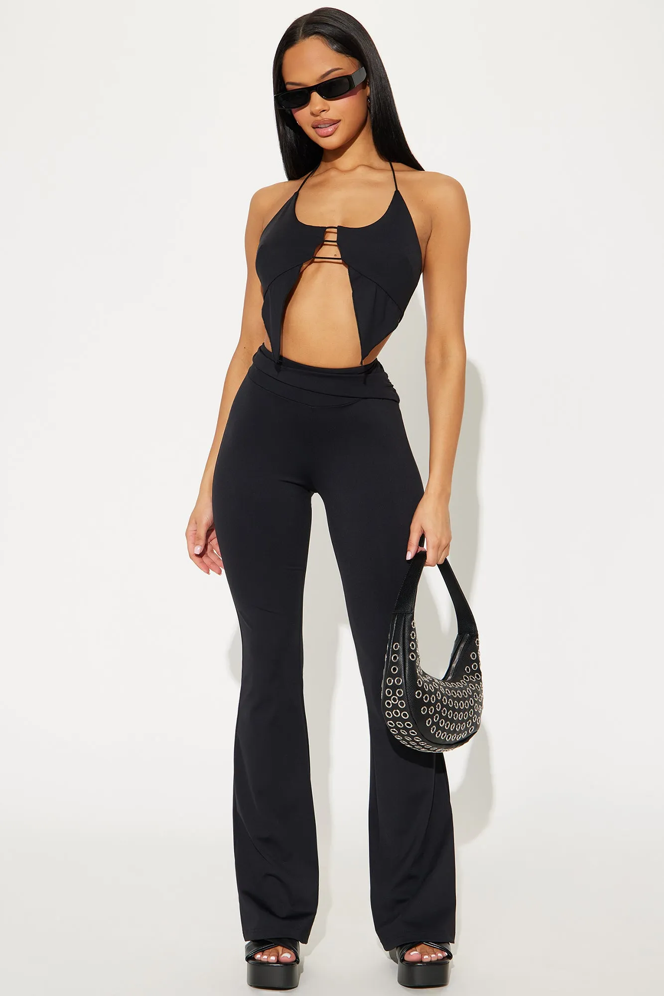 After Hours Halter Pant Set - Black