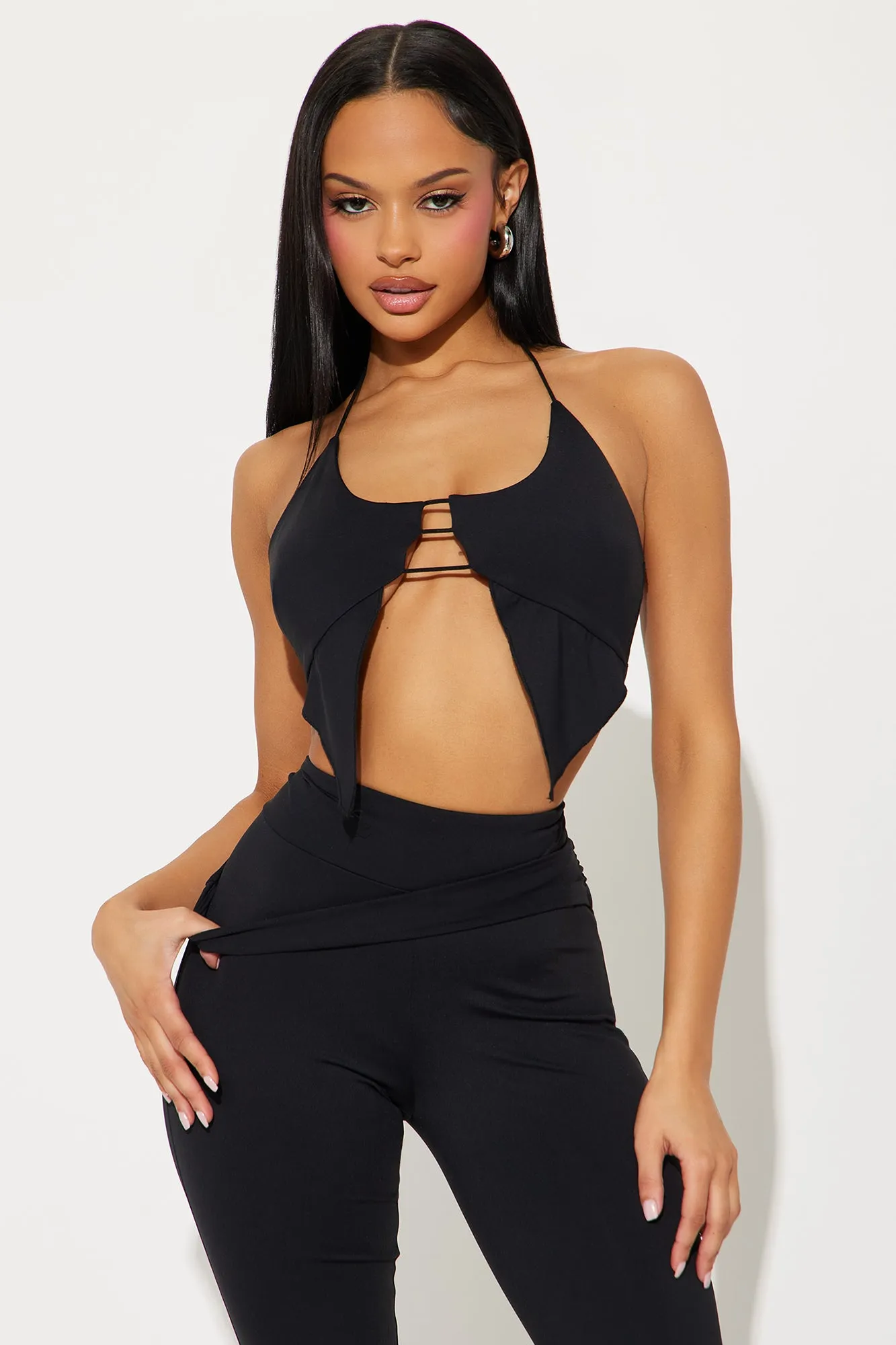 After Hours Halter Pant Set - Black