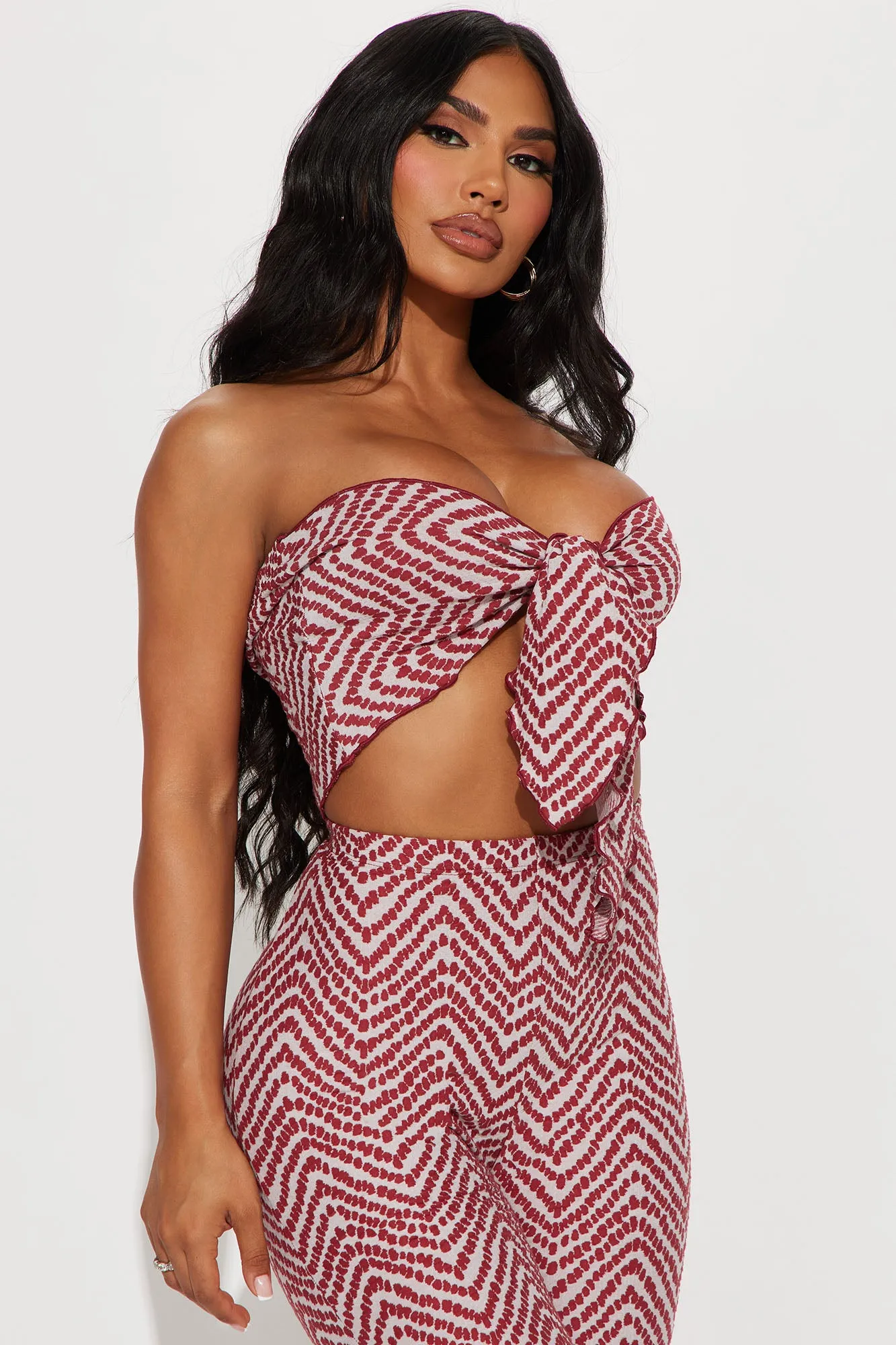 Always Amazed Pant Set - Wine/combo