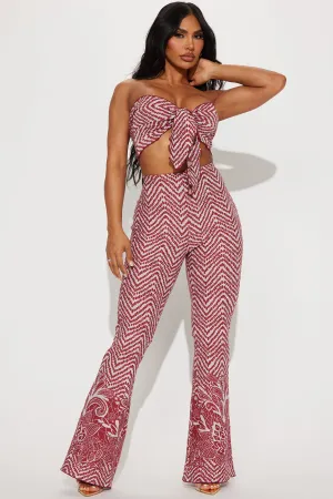 Always Amazed Pant Set - Wine/combo