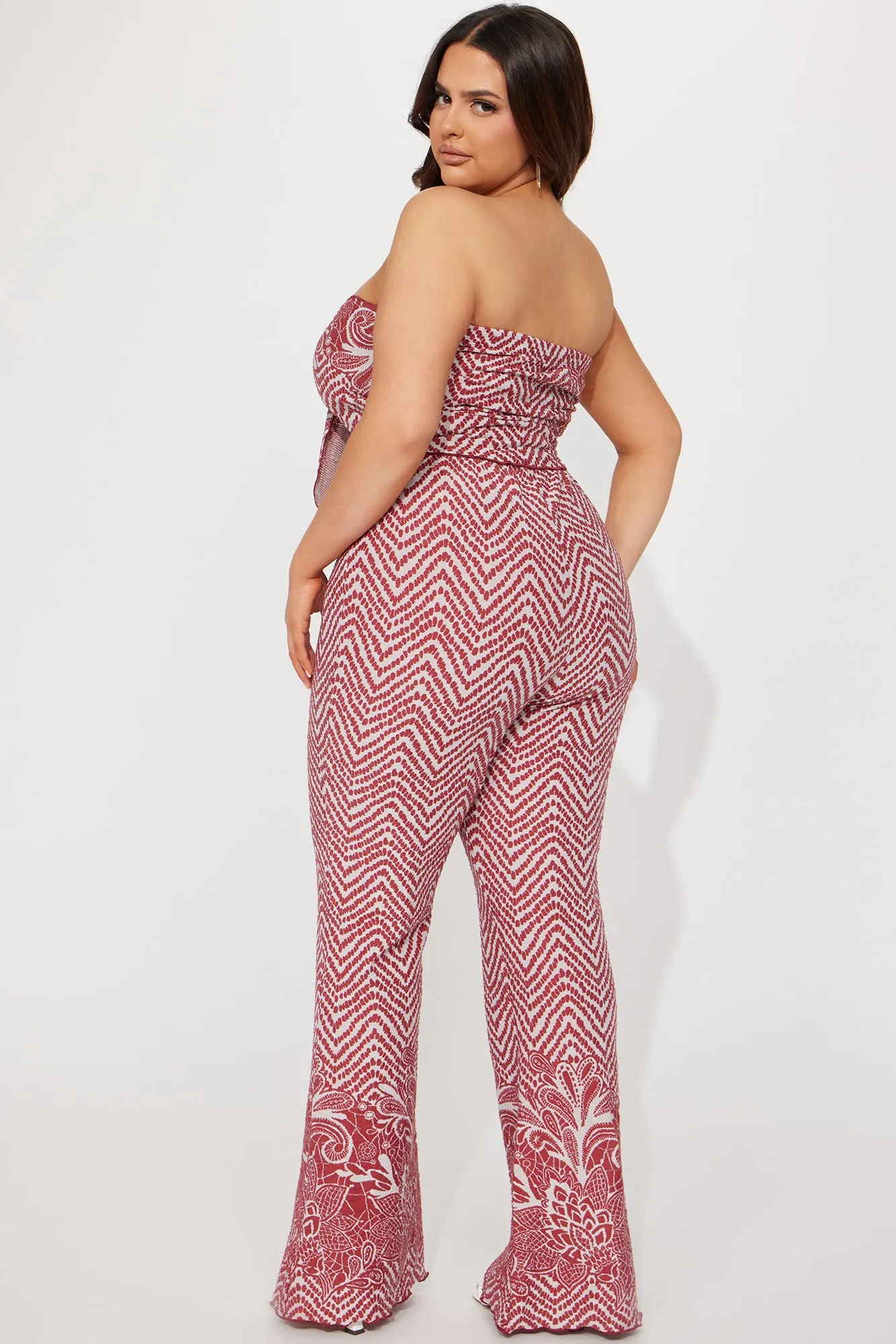 Always Amazed Pant Set - Wine/combo