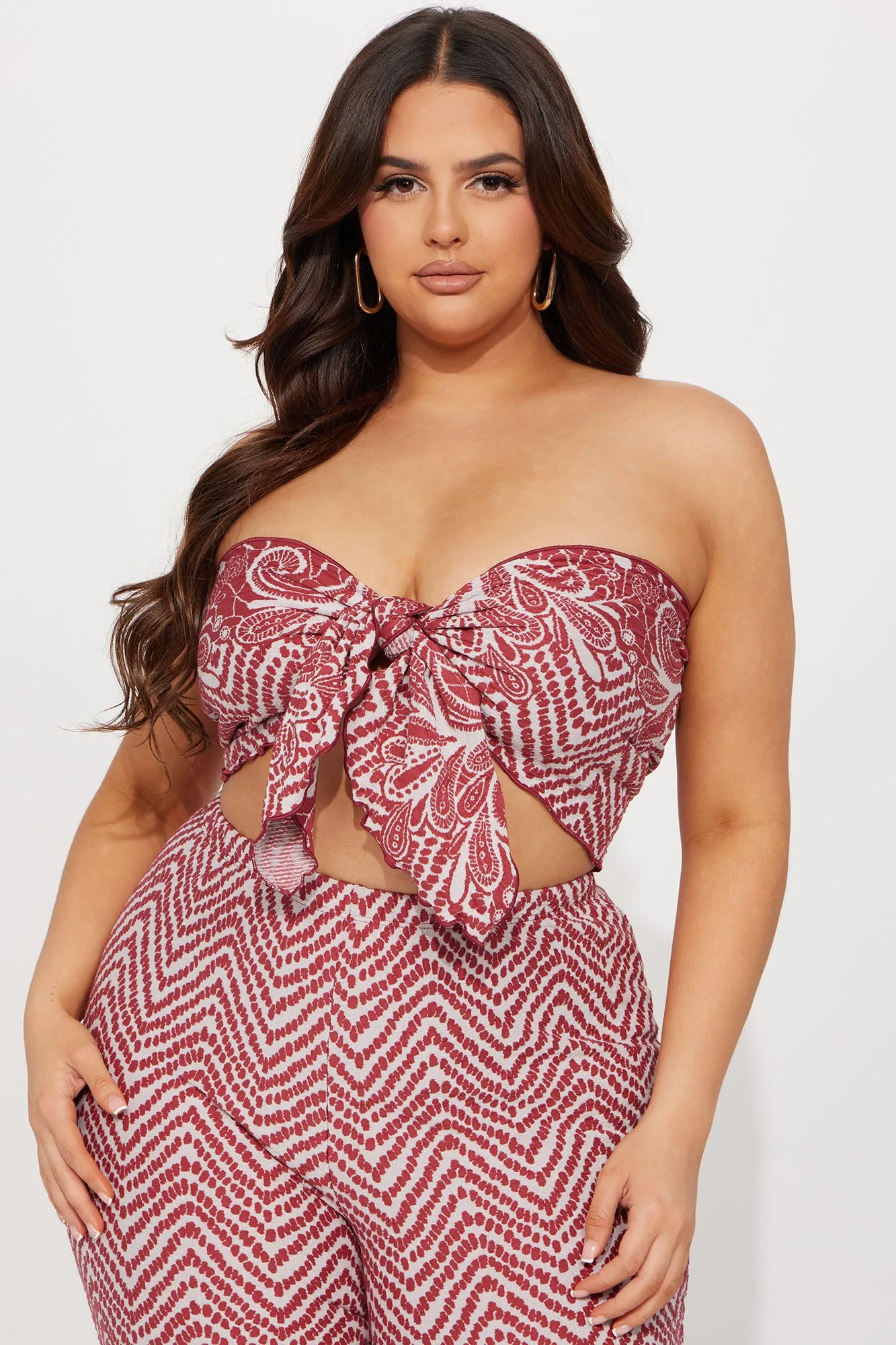 Always Amazed Pant Set - Wine/combo