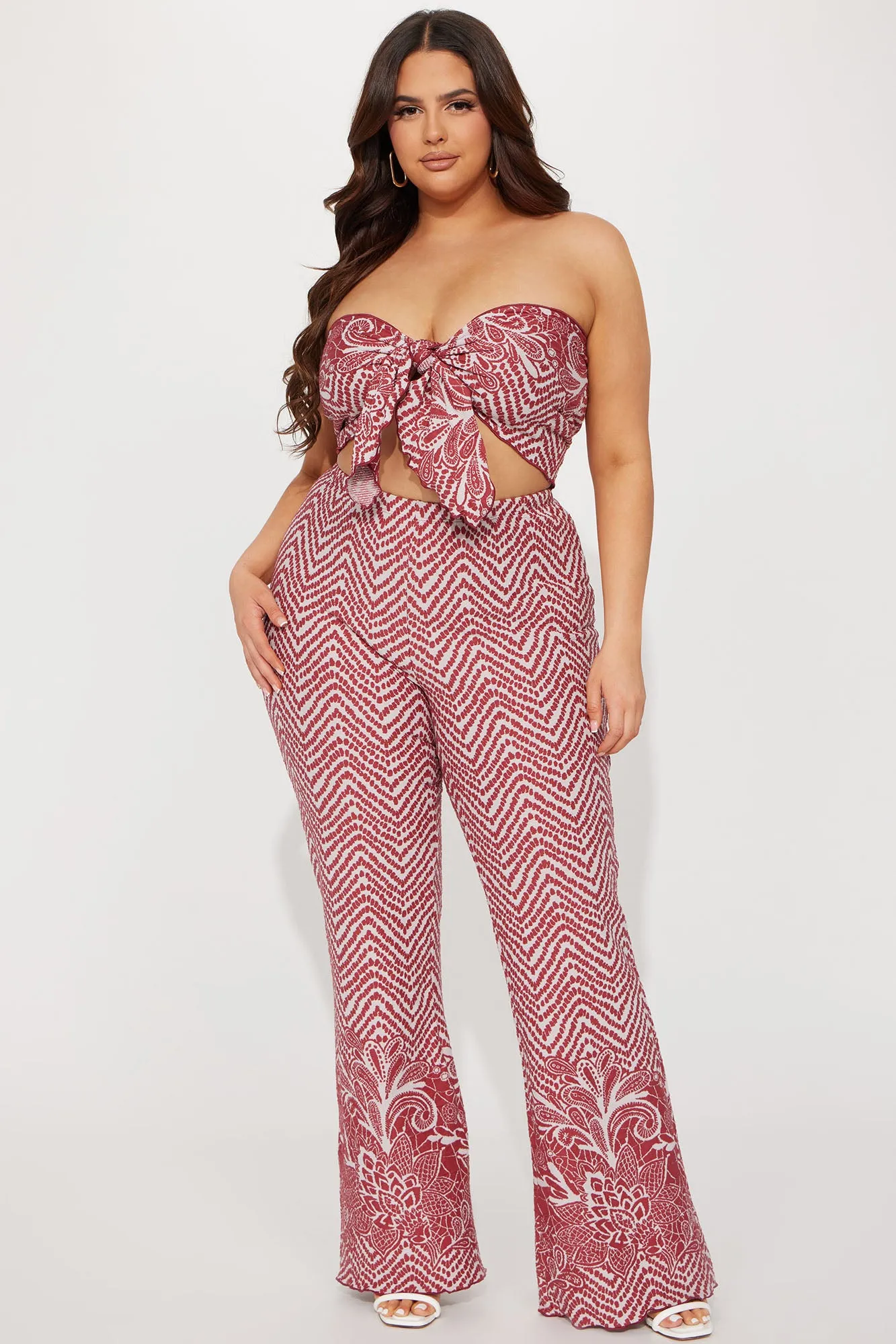 Always Amazed Pant Set - Wine/combo