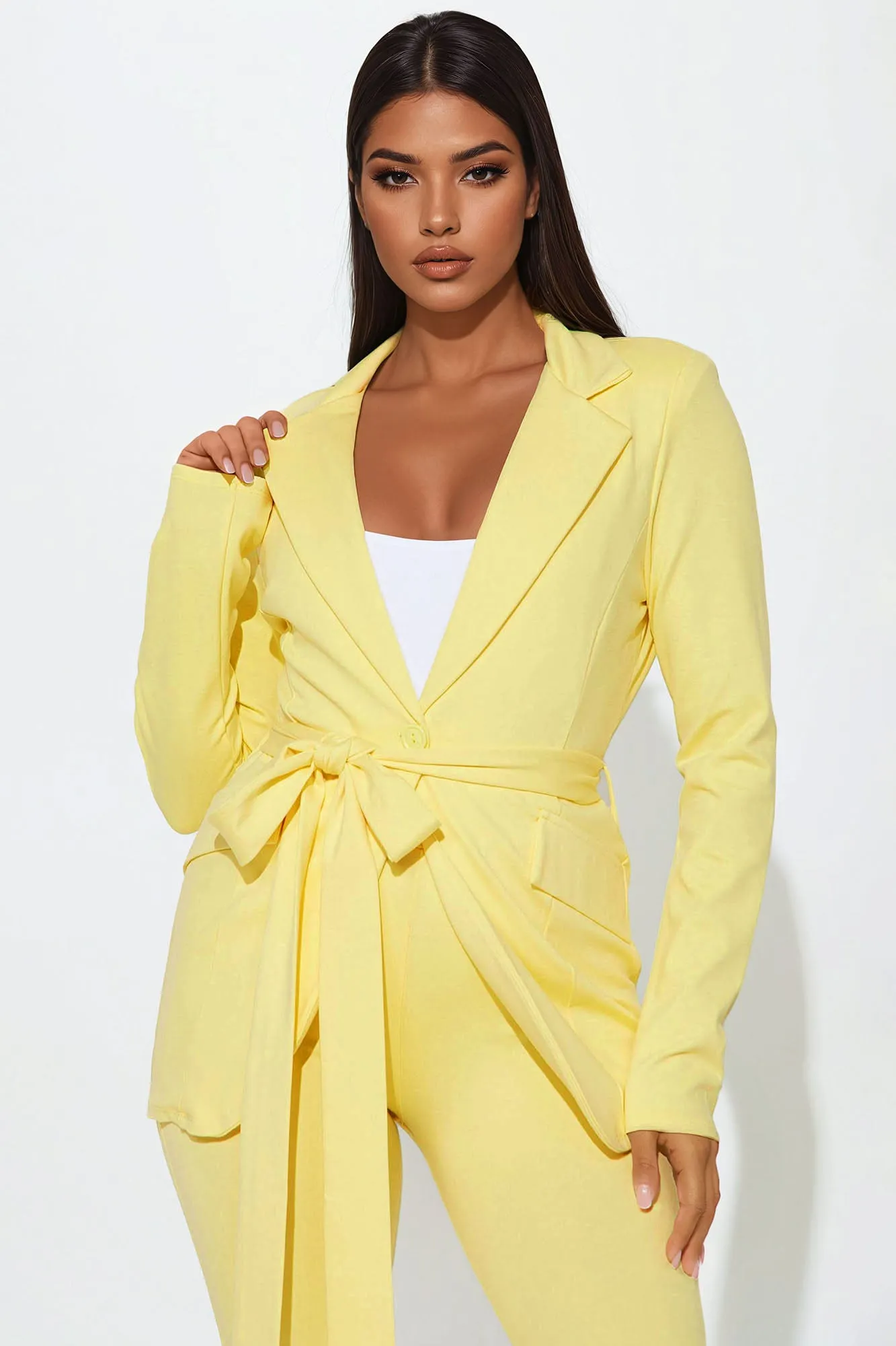 Arlene Blazer Pant Set - Yellow