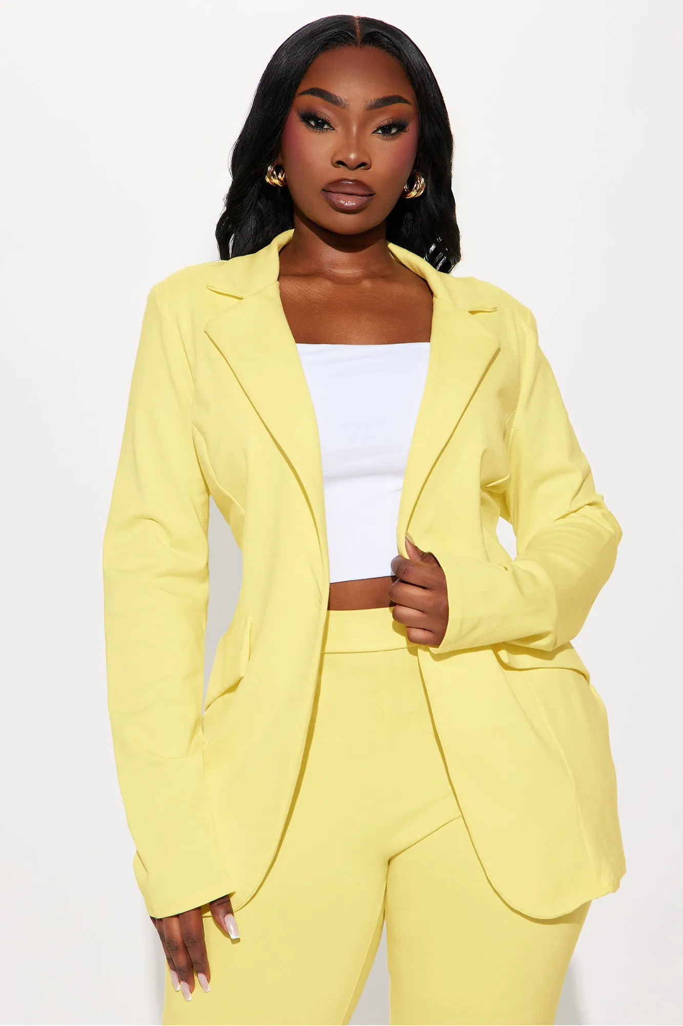 Arlene Blazer Pant Set - Yellow
