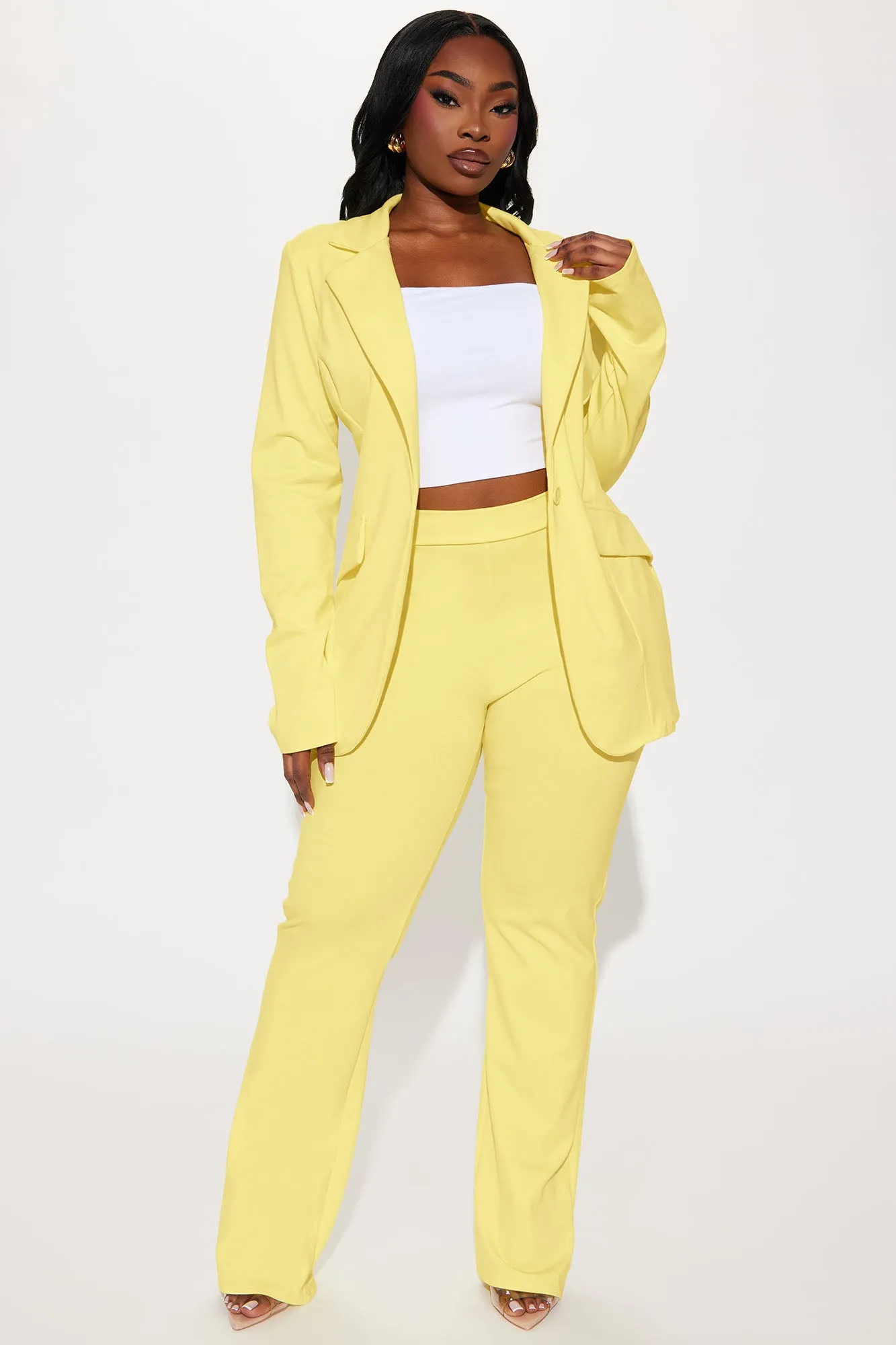 Arlene Blazer Pant Set - Yellow