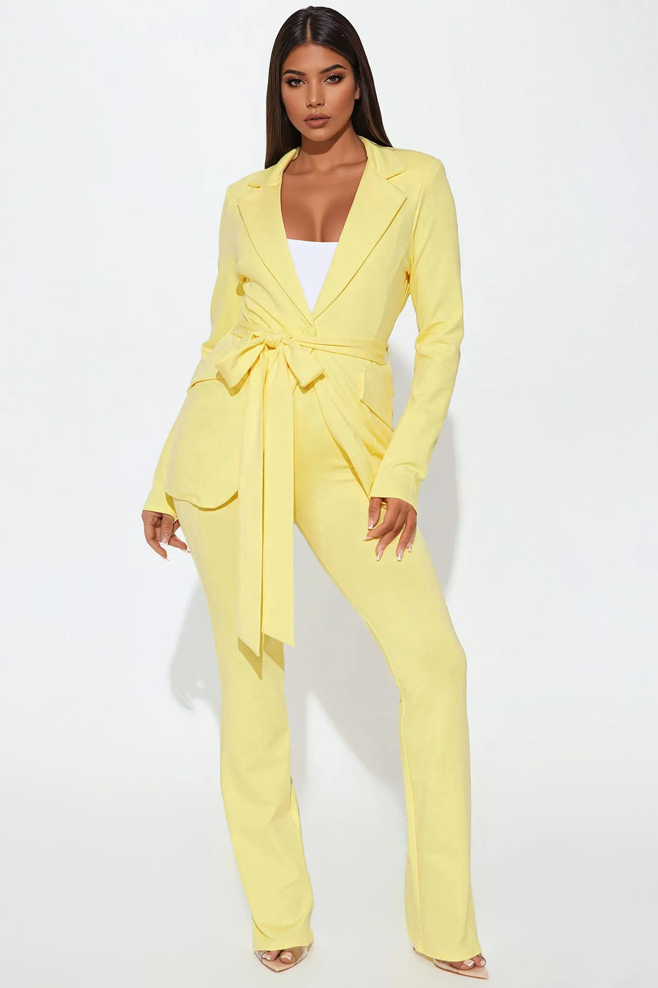 Arlene Blazer Pant Set - Yellow