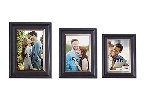 Art Street - Set of 3 wall and table top photo frame (1 unit of 6X8, 1 unit of 5x7,1 unit of 4x6)