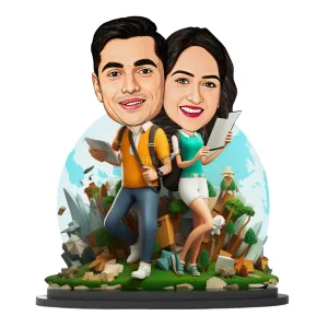 Avatar Studio Personalized Gift for Wife, Husband, Girlfriend, Boyfriend, Friends Character Caricature Photo Frame Unique Design Customized Gift for Friends & Family (Couple 7)