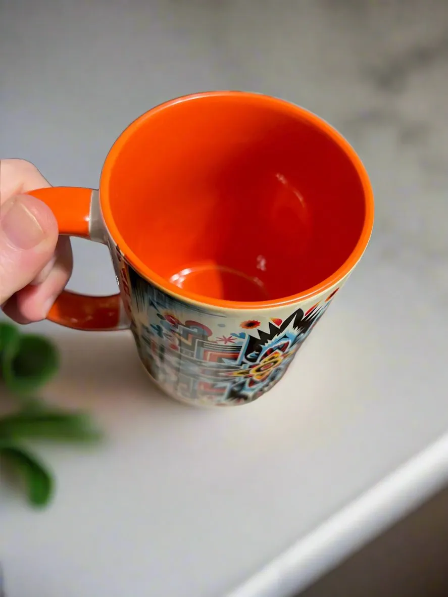 Aztec 15 oz Turquoise Coffee Mug with Ceramic Coaster - Multi Colors