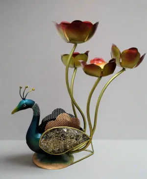 Beautiful Peacock Tealight / Candle Holder For Table Decor Size 48 x 32 x 48 cm