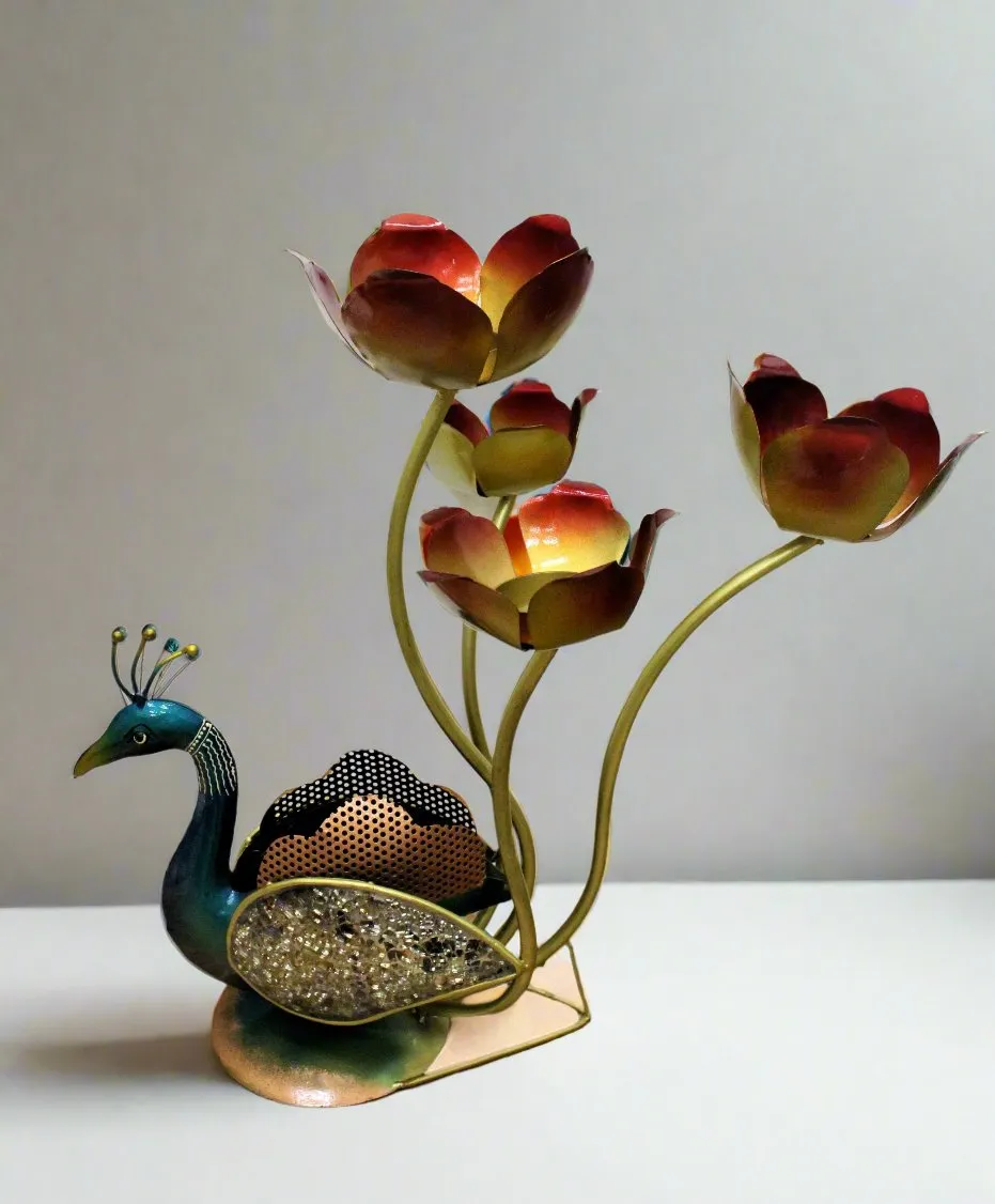 Beautiful Peacock Tealight / Candle Holder For Table Decor Size 48 x 32 x 48 cm