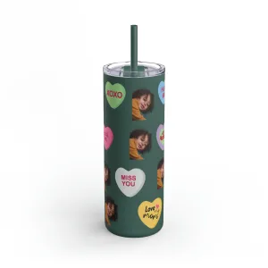 Best Mama Photo Valentine Tumbler, Valentine's Day gift, Tumblers, Auntie gift, Sister gift, Gift for her, Skinny Matte Tumbler, 20oz