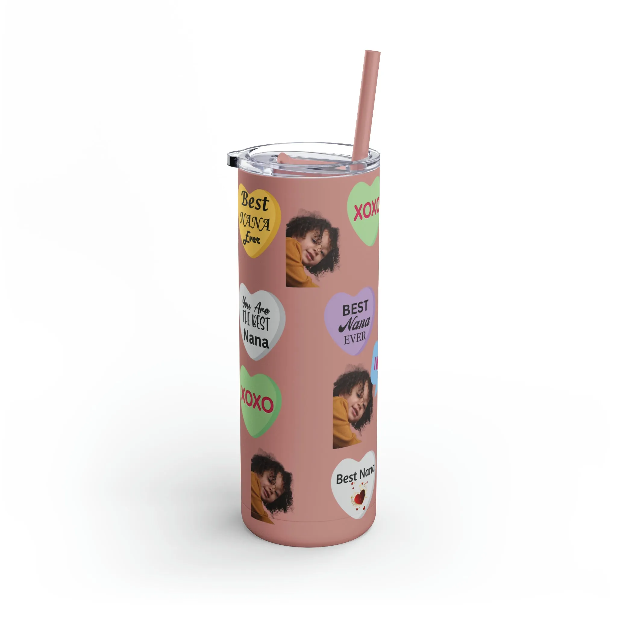 Best Nana Photo Valentine Tumbler, Valentine's Day gift, Tumblers, Auntie gift, Sister gift, Gift for her, Skinny Matte Tumbler, 20oz