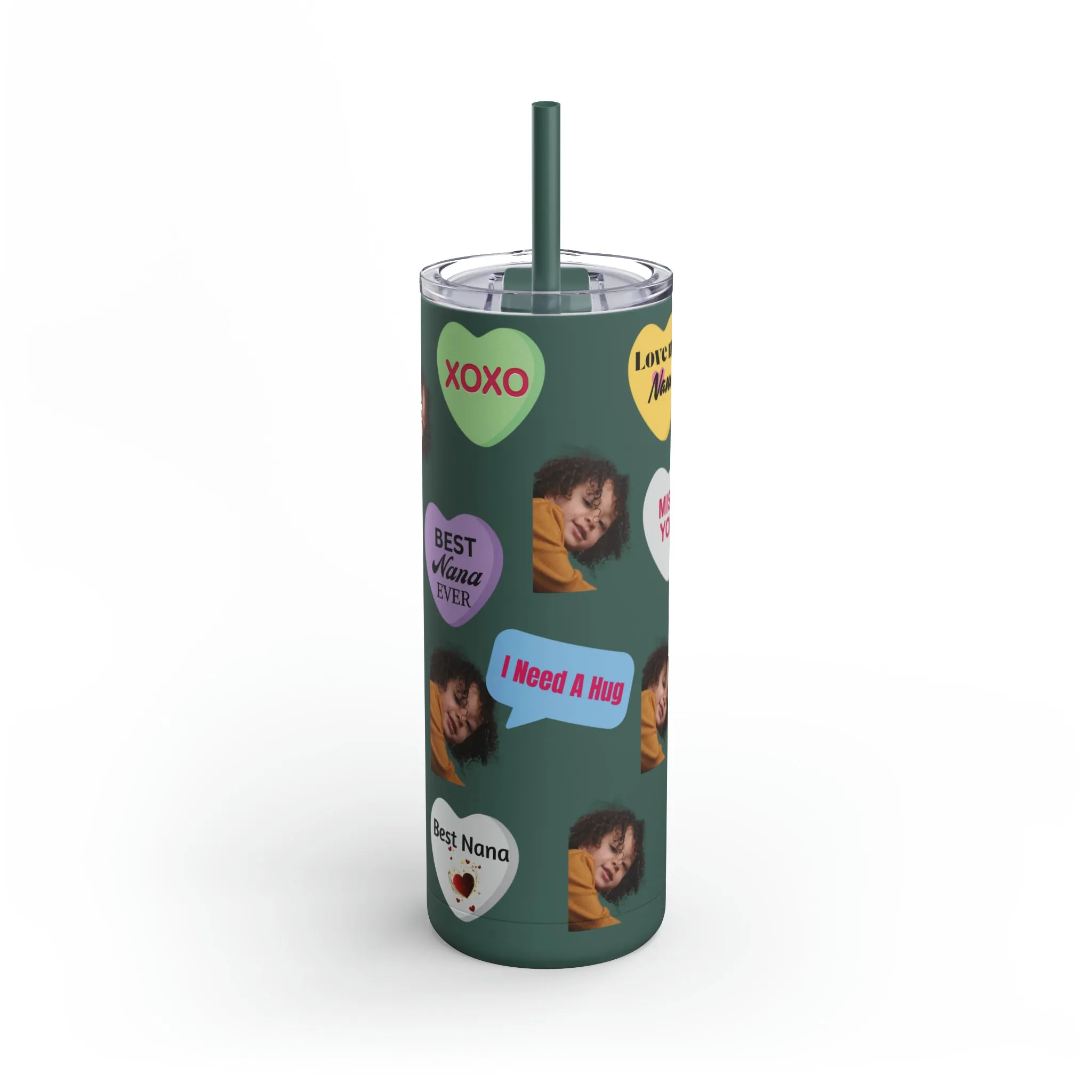 Best Nana Photo Valentine Tumbler, Valentine's Day gift, Tumblers, Auntie gift, Sister gift, Gift for her, Skinny Matte Tumbler, 20oz