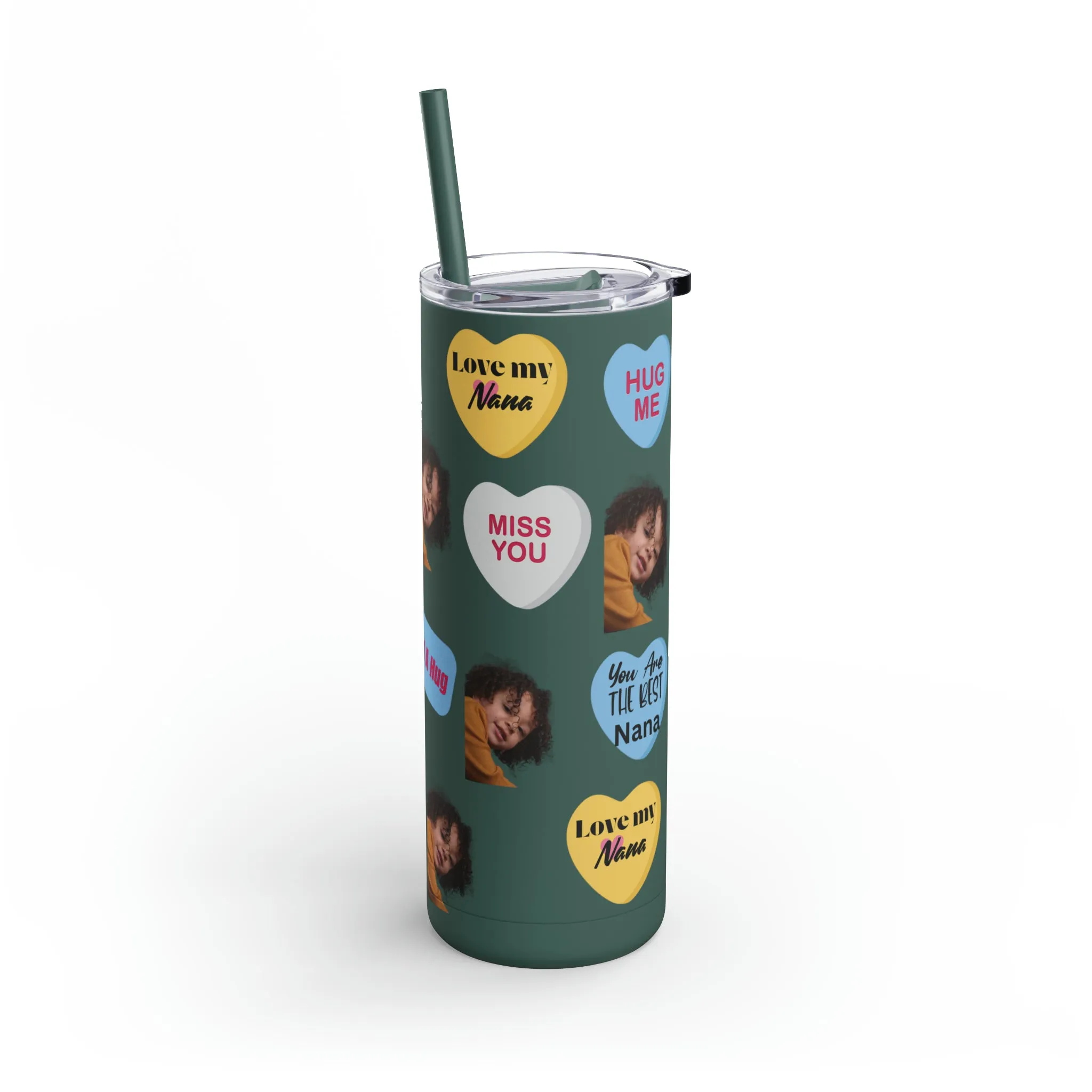 Best Nana Photo Valentine Tumbler, Valentine's Day gift, Tumblers, Auntie gift, Sister gift, Gift for her, Skinny Matte Tumbler, 20oz