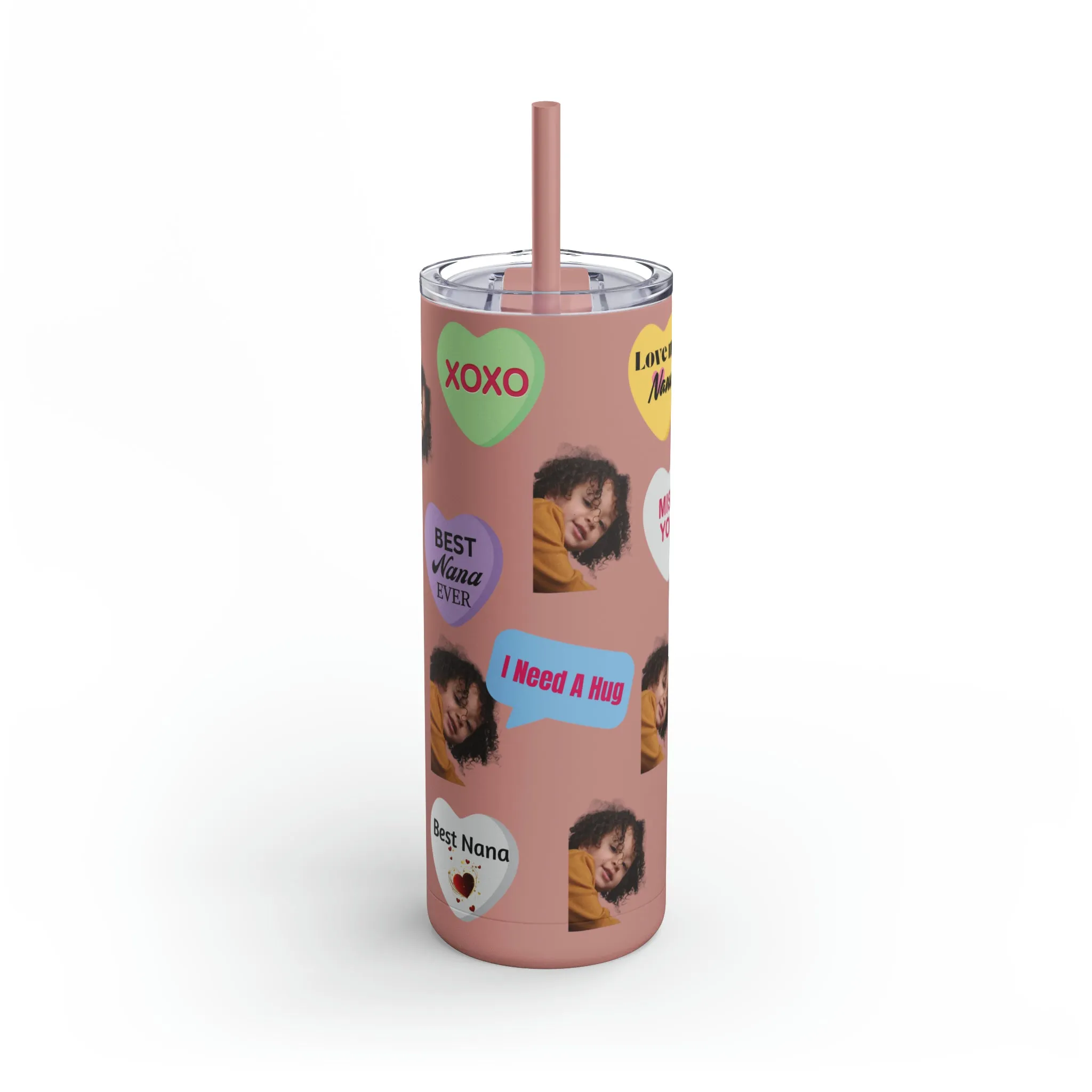 Best Nana Photo Valentine Tumbler, Valentine's Day gift, Tumblers, Auntie gift, Sister gift, Gift for her, Skinny Matte Tumbler, 20oz