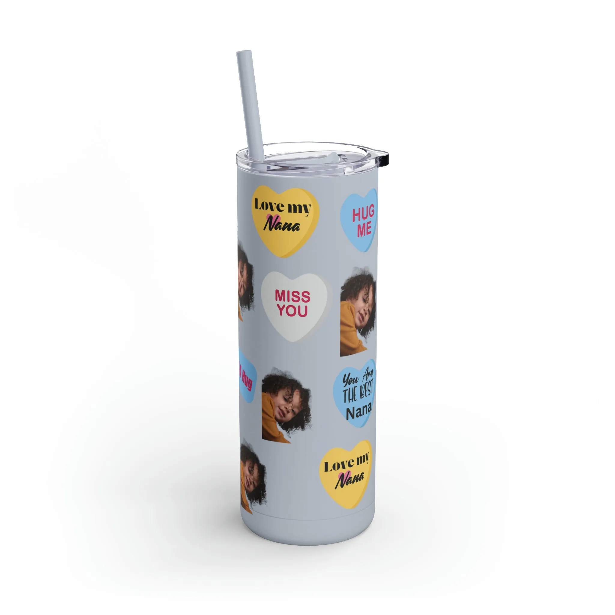 Best Nana Photo Valentine Tumbler, Valentine's Day gift, Tumblers, Auntie gift, Sister gift, Gift for her, Skinny Matte Tumbler, 20oz