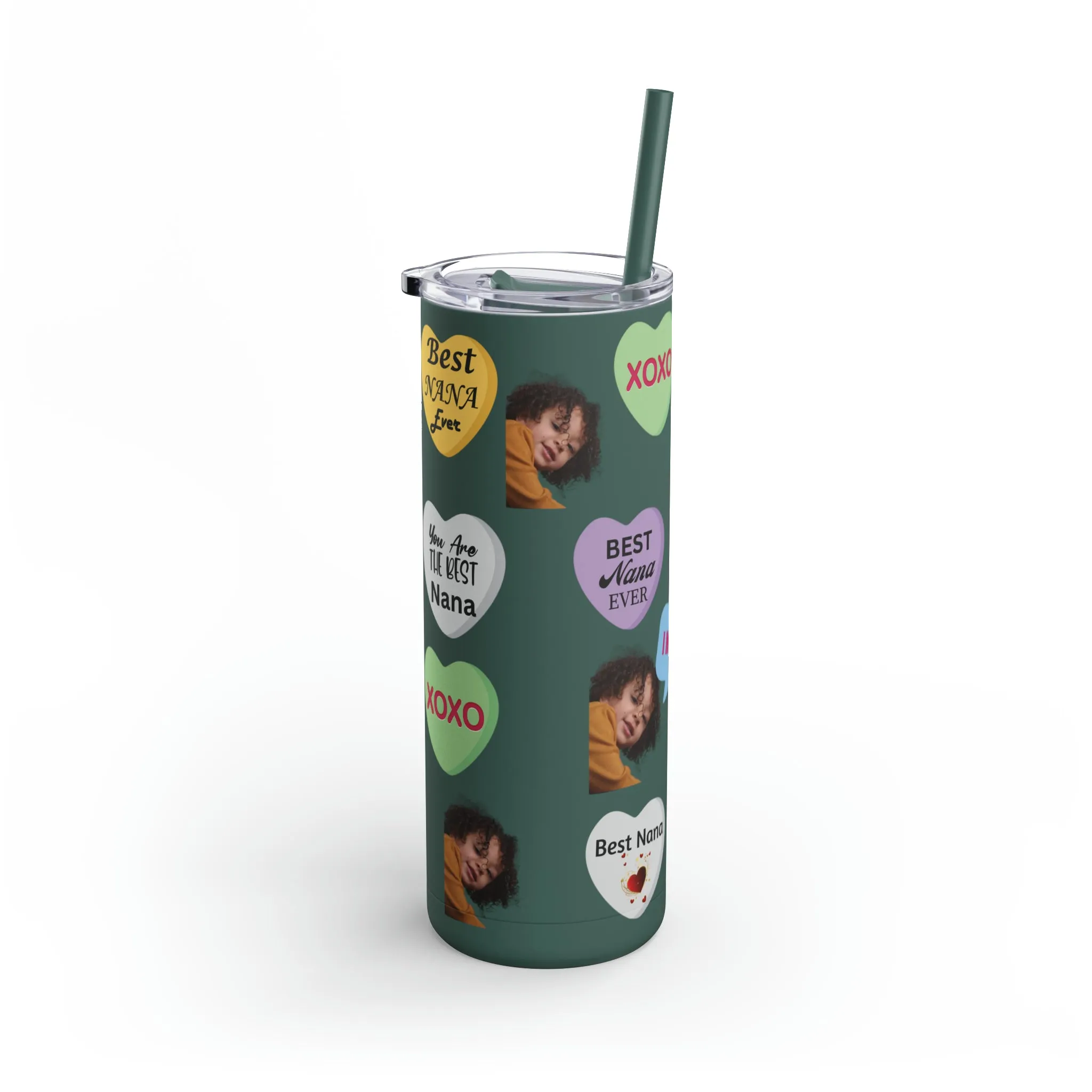 Best Nana Photo Valentine Tumbler, Valentine's Day gift, Tumblers, Auntie gift, Sister gift, Gift for her, Skinny Matte Tumbler, 20oz