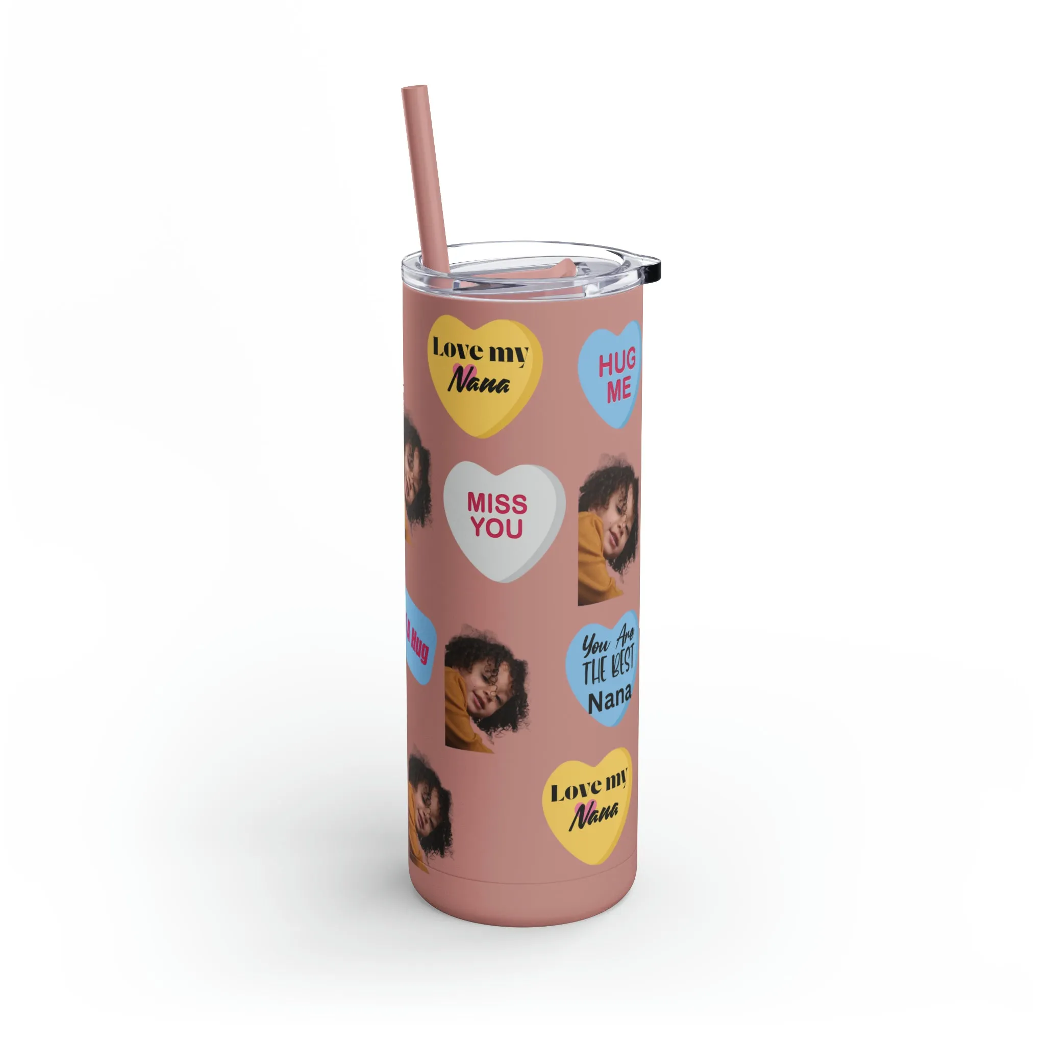 Best Nana Photo Valentine Tumbler, Valentine's Day gift, Tumblers, Auntie gift, Sister gift, Gift for her, Skinny Matte Tumbler, 20oz