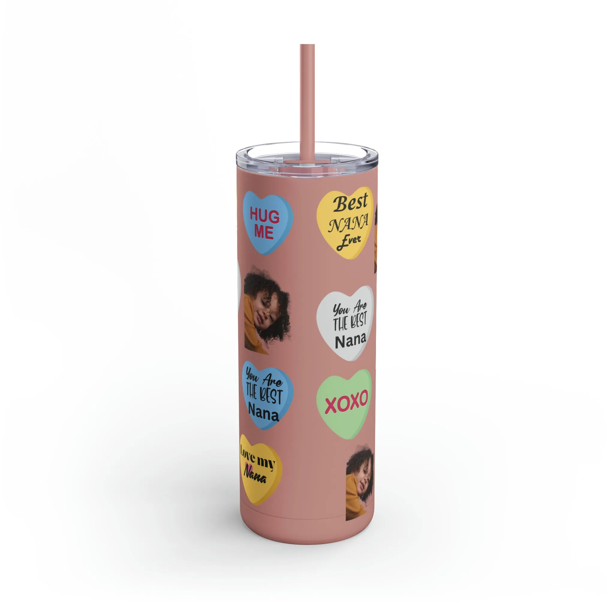 Best Nana Photo Valentine Tumbler, Valentine's Day gift, Tumblers, Auntie gift, Sister gift, Gift for her, Skinny Matte Tumbler, 20oz