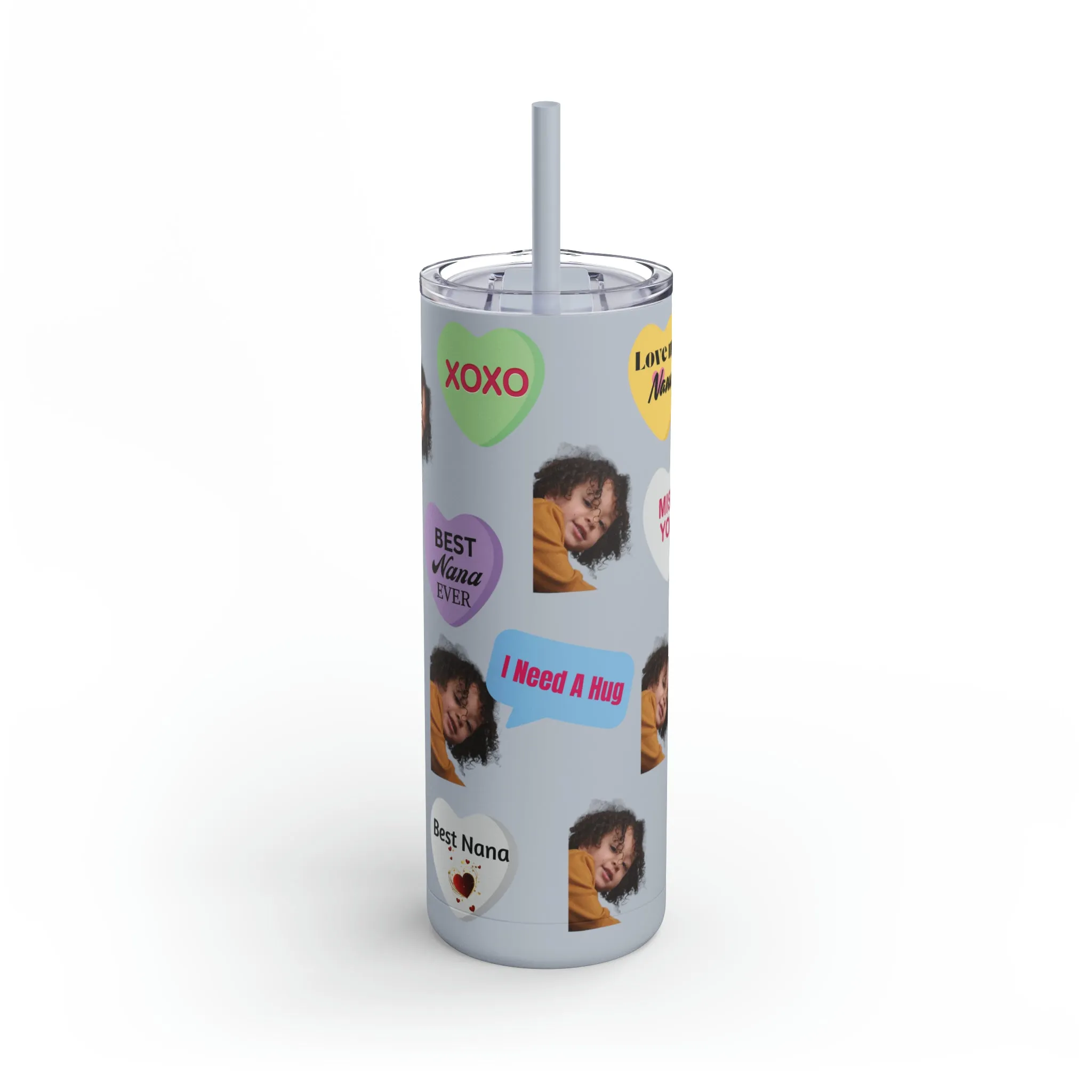 Best Nana Photo Valentine Tumbler, Valentine's Day gift, Tumblers, Auntie gift, Sister gift, Gift for her, Skinny Matte Tumbler, 20oz
