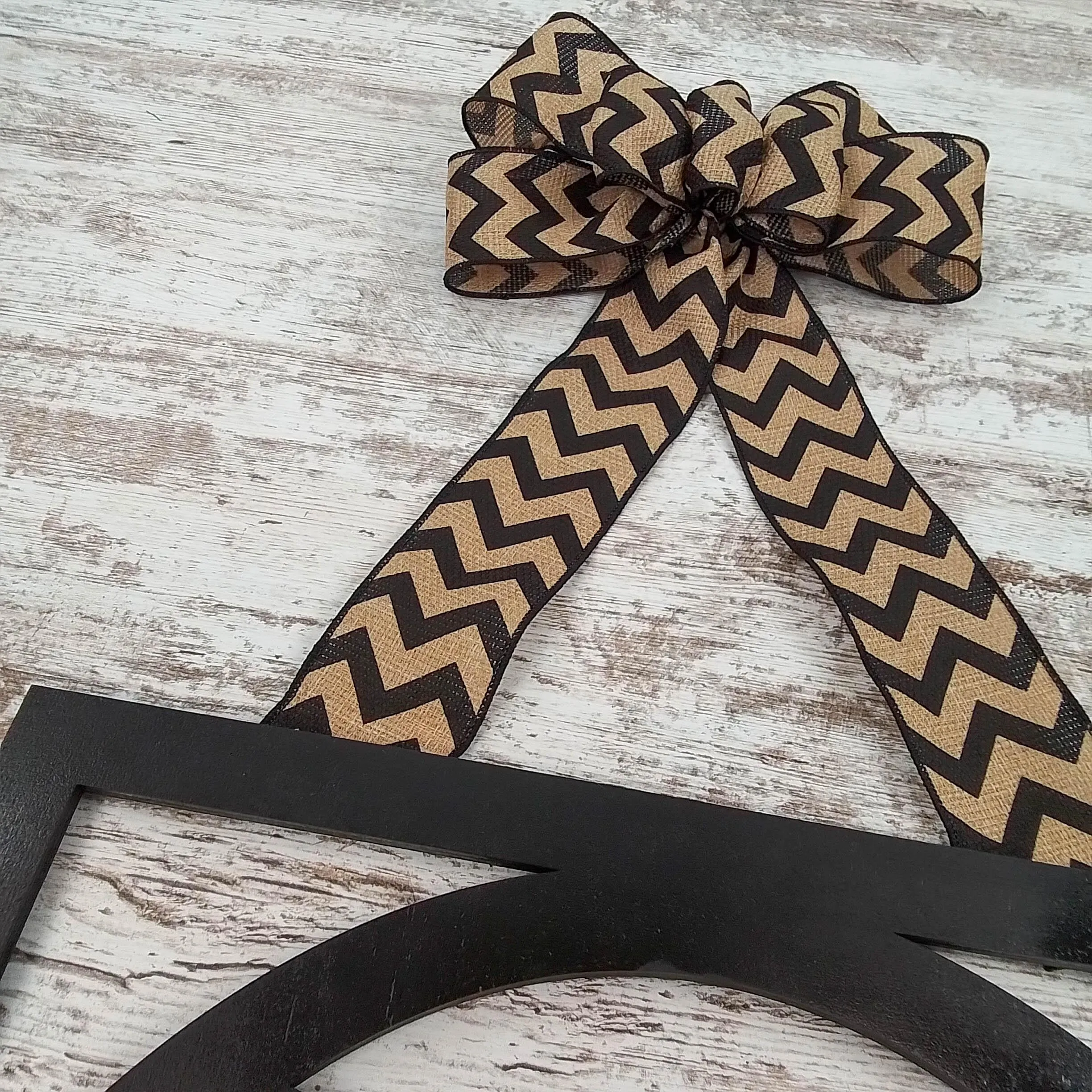 Black Burlap Initial Monogram Door Hanger - Gift for Mom - Framed Wood Wreath
