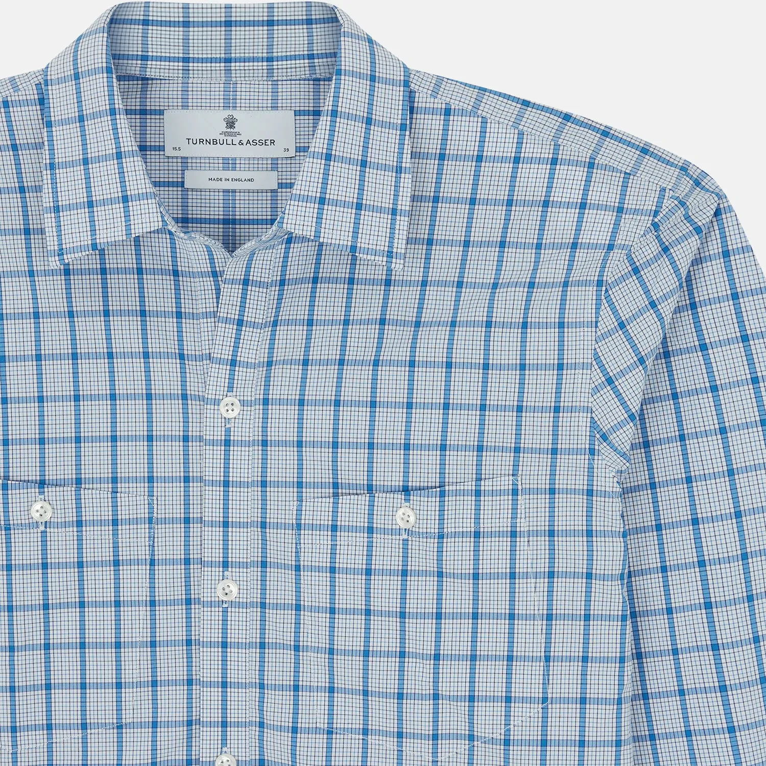 Blue Graph Overlay Check Piccadilly Shirt