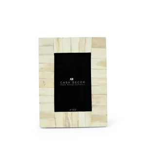 CASA DECOR Resin French Vanilla Brick Photo FrameFor Home and Office Table Decor 4x6 Inches (Beige,Pack of 1)