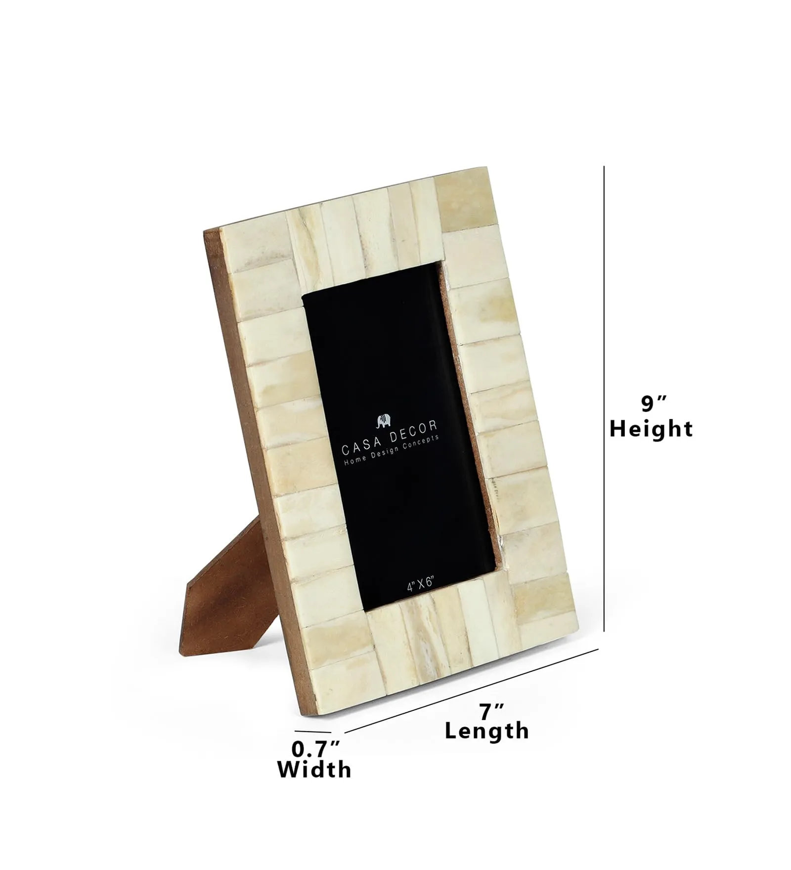 CASA DECOR Resin French Vanilla Brick Photo FrameFor Home and Office Table Decor 4x6 Inches (Beige,Pack of 1)