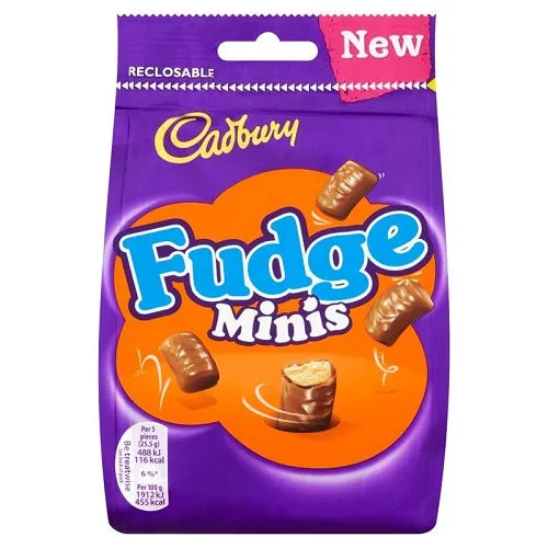 C'bury Fudge Minis Chocolate Bag 120g