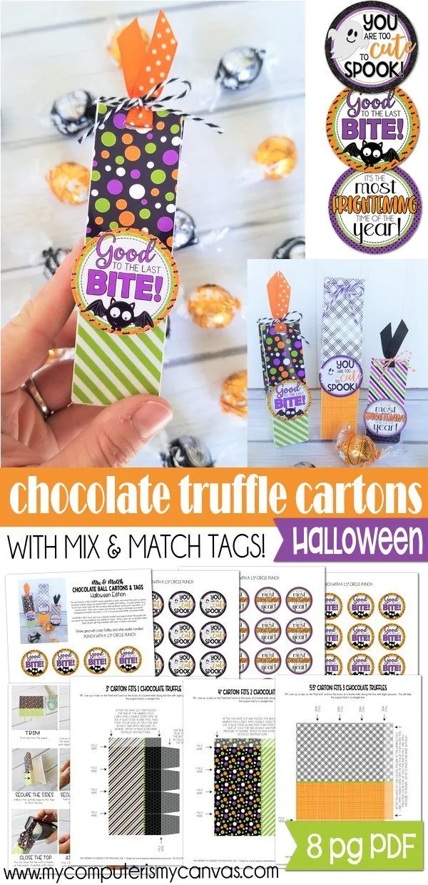 Chocolate Truffle Cartons & Tags {HALLOWEEN} PRINTABLE