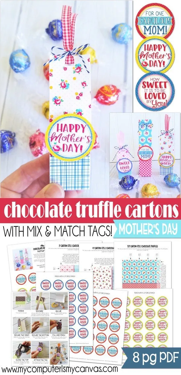 Chocolate Truffle Cartons & Tags {Mother's Day} PRINTABLE