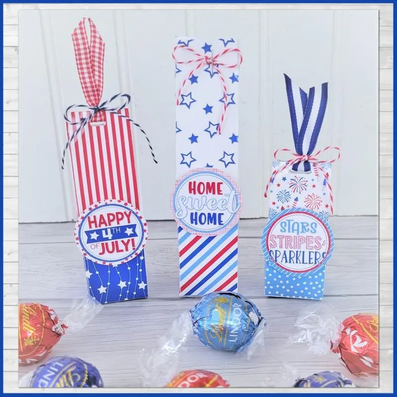 Chocolate Truffle Cartons & Tags {PATRIOTIC} PRINTABLE