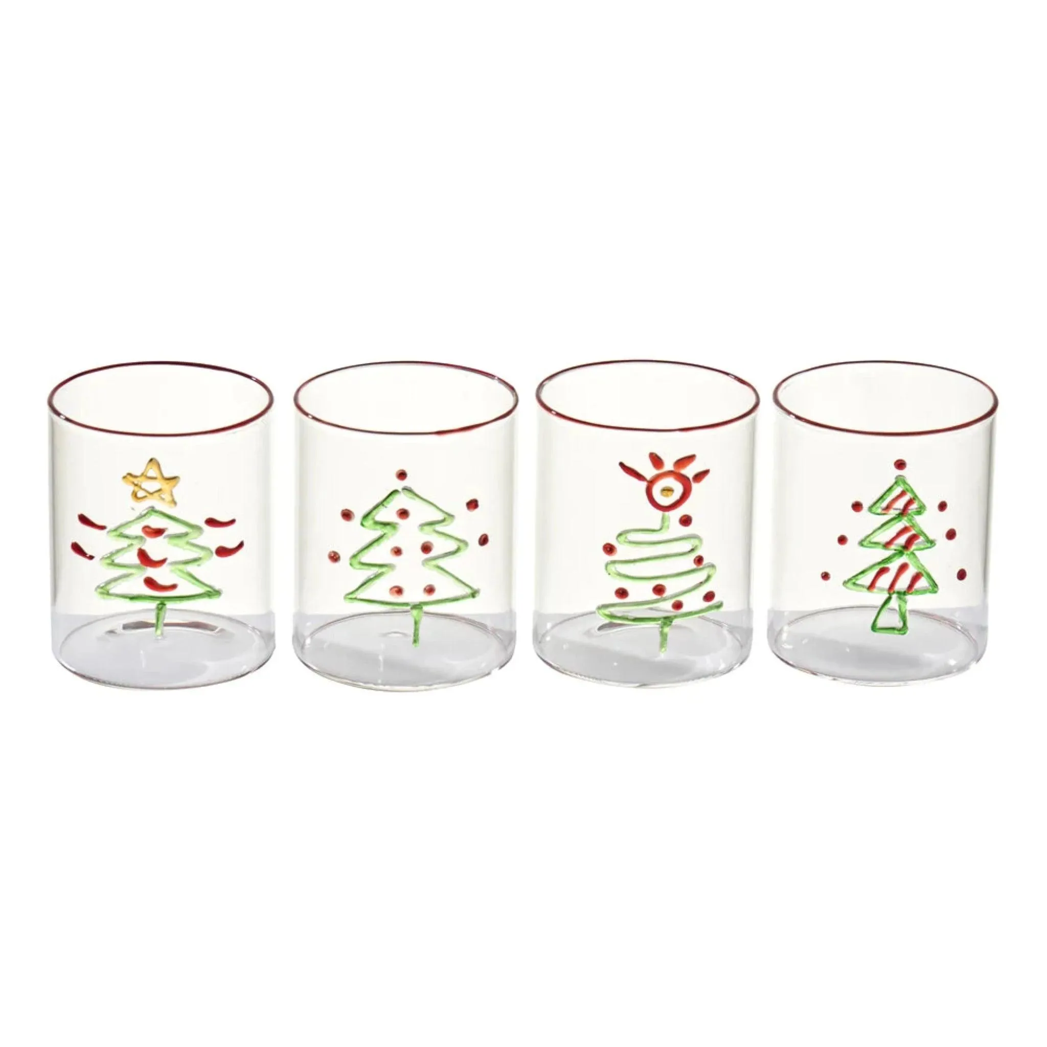 Christmas Tree Tumblers, Set of Four
