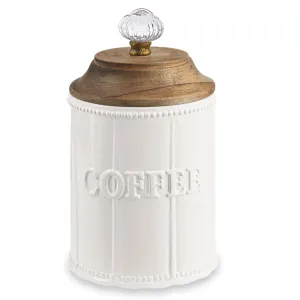 Circa Collection Glass Knob Coffee Canister with Wood Lid