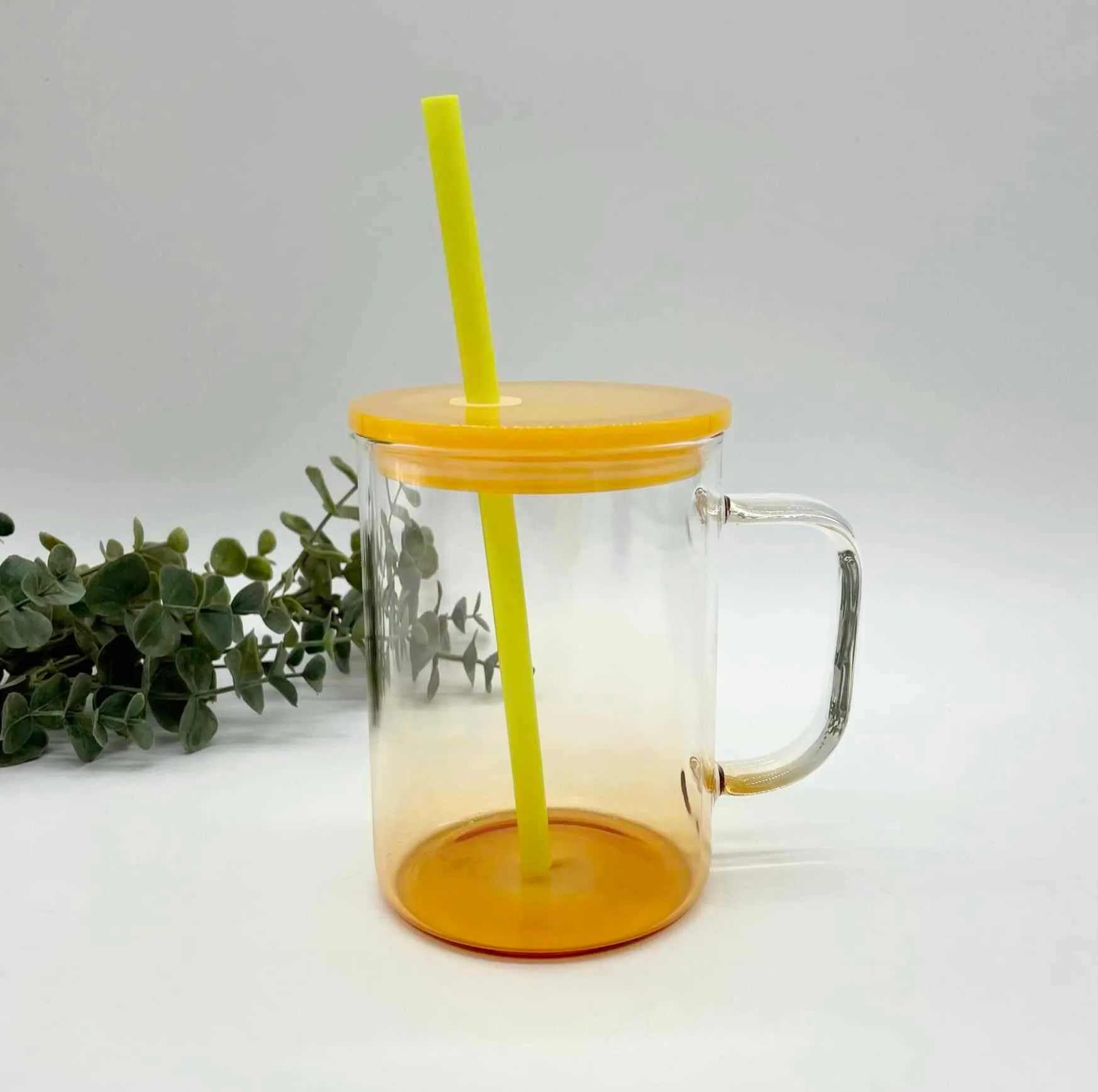 Coloured Ombre Glass Sublimation 17oz Mug with Handle