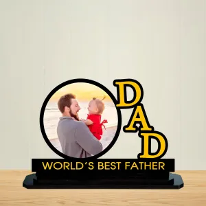 COMONOT Customized Father's Wooden Table Top Photo Frame 12 x 8 | Gift Father's Day, Retirement, Birthday, Sorry Love for Your Father Dad Papa, Rectangular, Tabletop