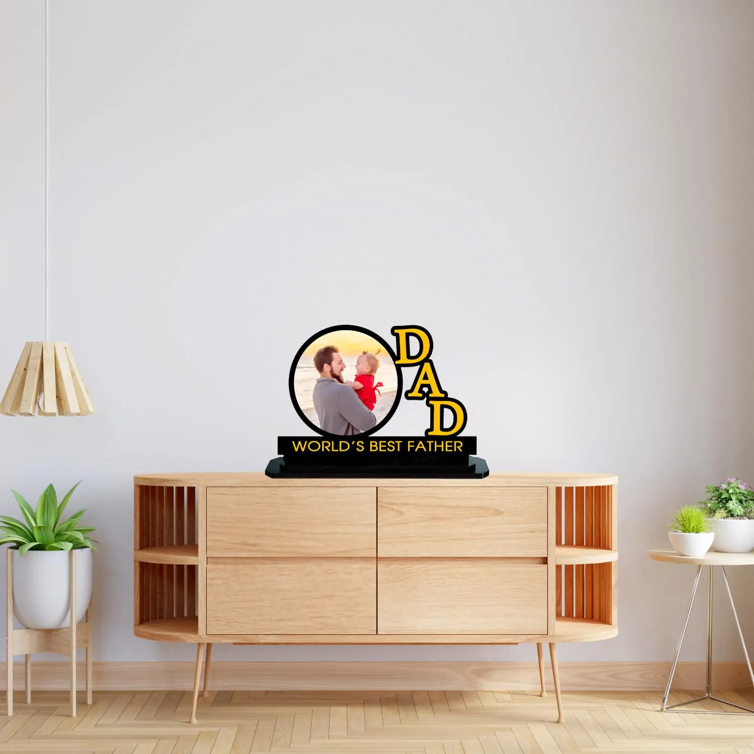 COMONOT Customized Father's Wooden Table Top Photo Frame 12 x 8 | Gift Father's Day, Retirement, Birthday, Sorry Love for Your Father Dad Papa, Rectangular, Tabletop