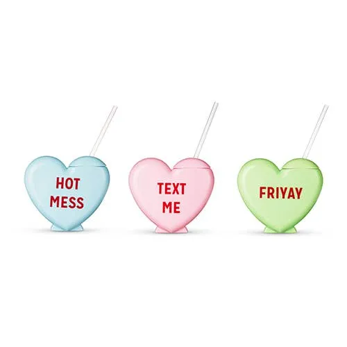 CONVERSATION HEART DRINK TUMBLERS