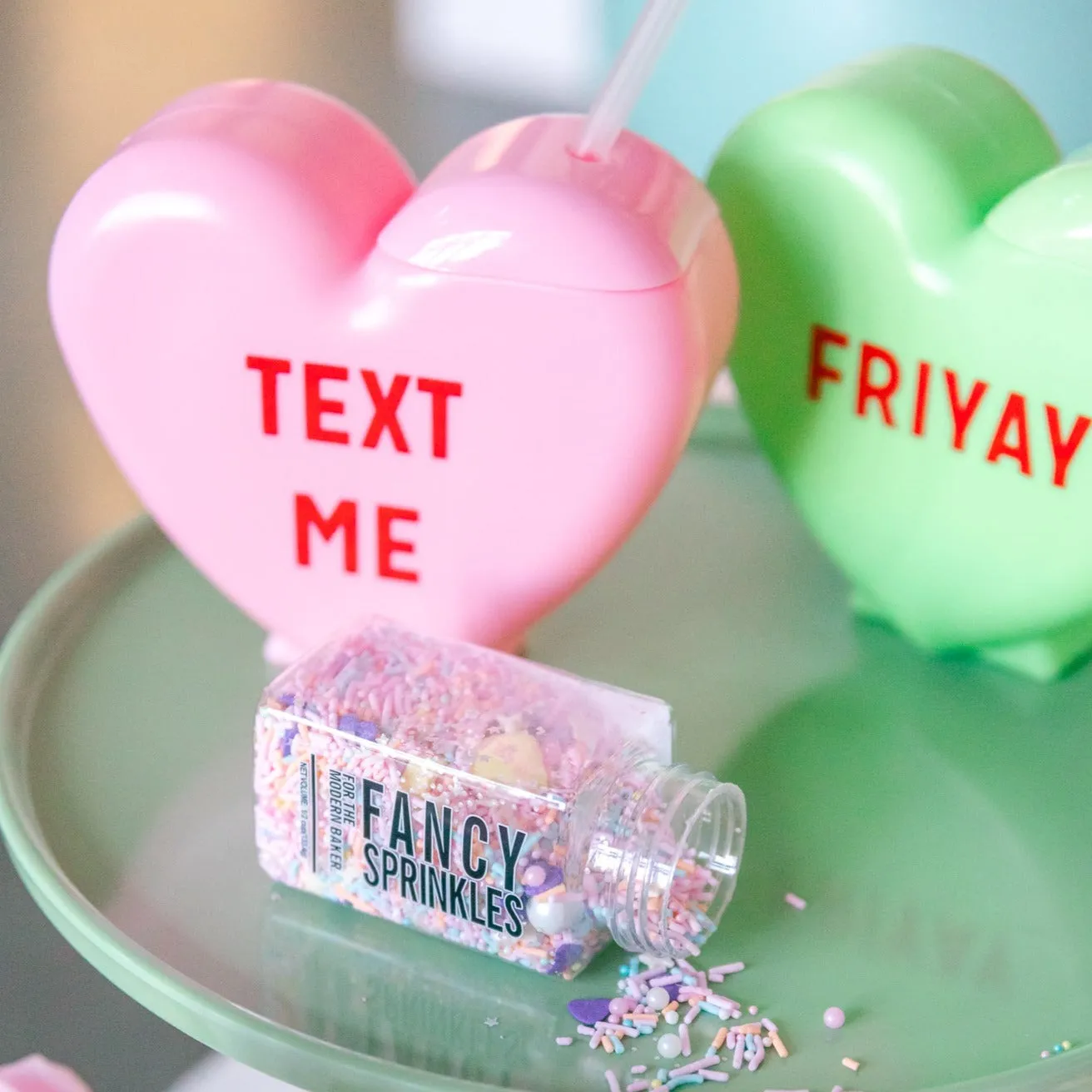 CONVERSATION HEART DRINK TUMBLERS