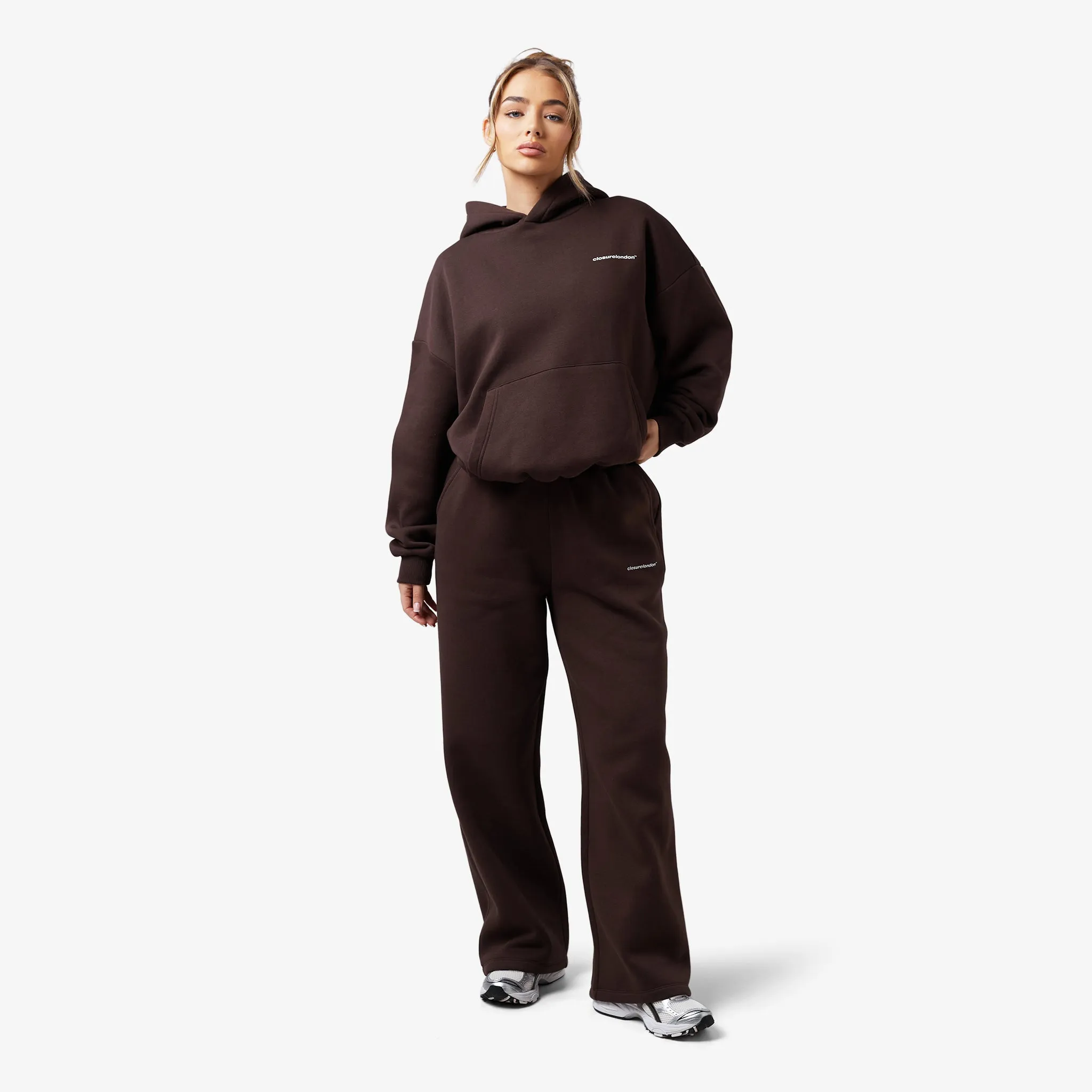 Core Logo Open Hem Jogger | Coffee